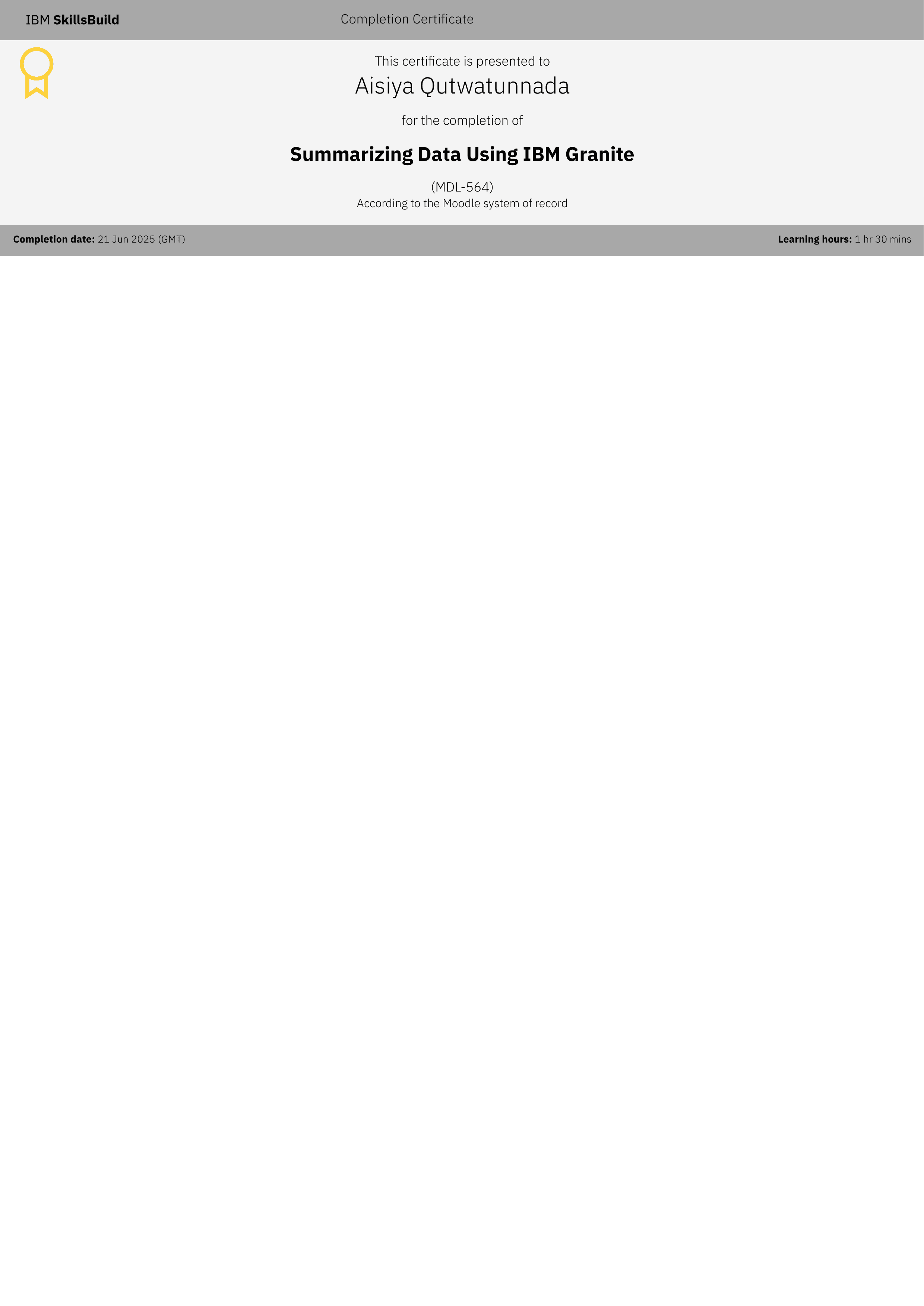 IBM - Data Summarizing